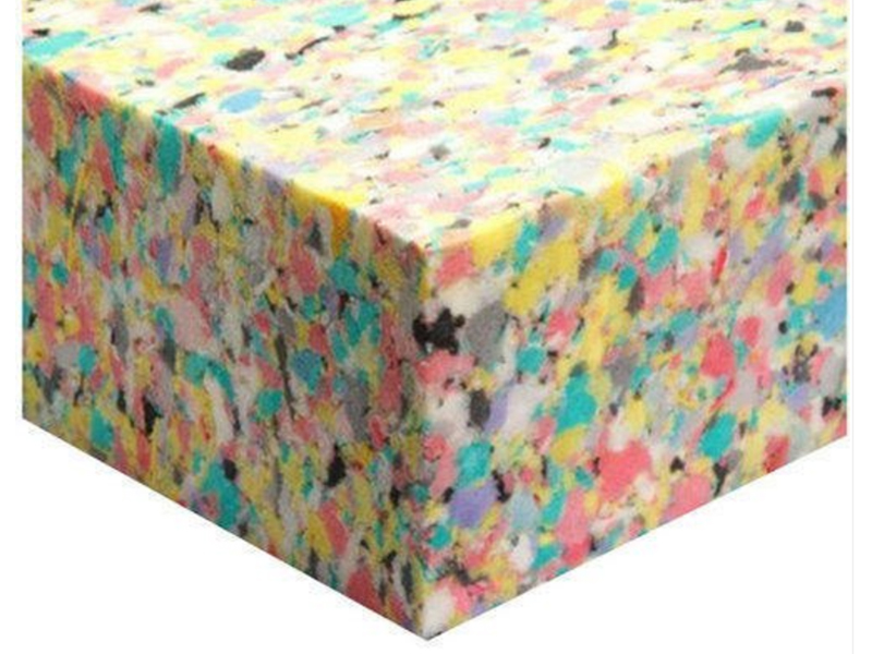 Recycled/rebonded foam polyurethane adhesive